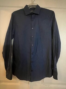 Kenneth Cole Men's Dark Navy Long-Sleeve Dress Shirt